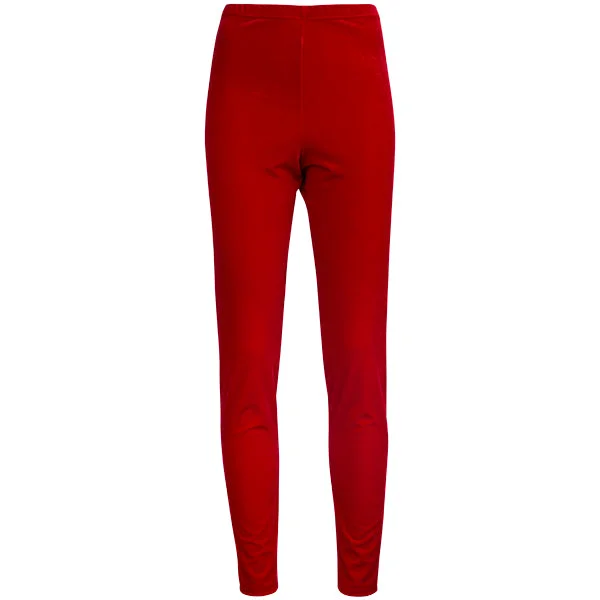 Velvet Leggings in Red