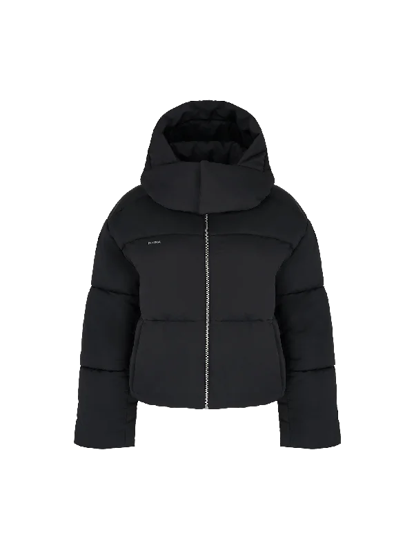 Women's DNA Flower-Warmth Cropped Puffer—black