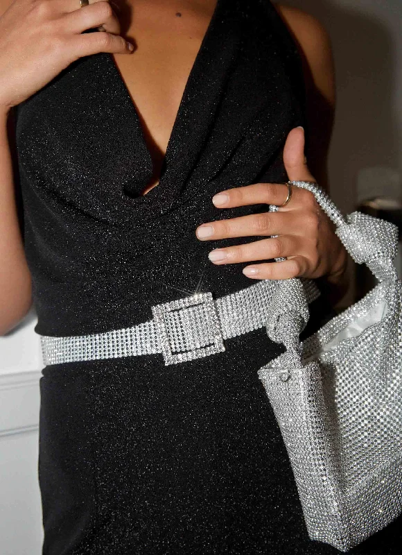 Heidi Diamante Belt - Silver