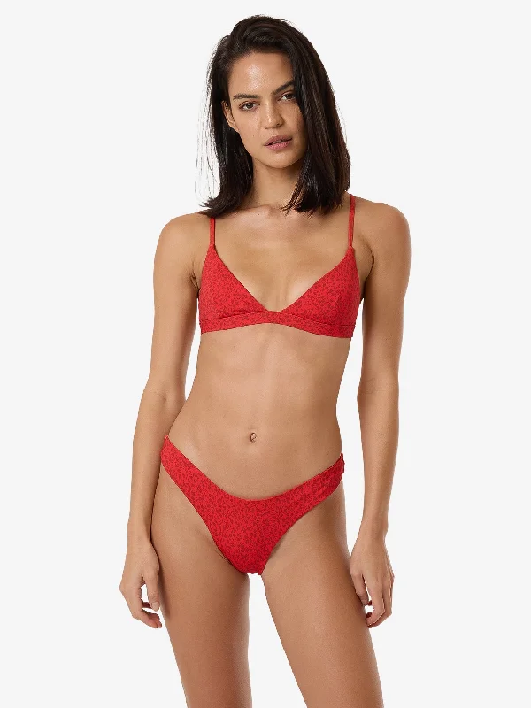 Zinnia Fixed Triangle Bikini Top - Flame Red