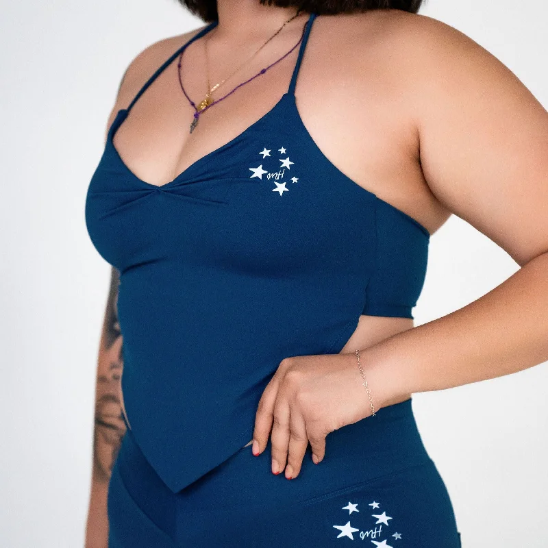 BLUE- ROCKSTAR- BRA TOP