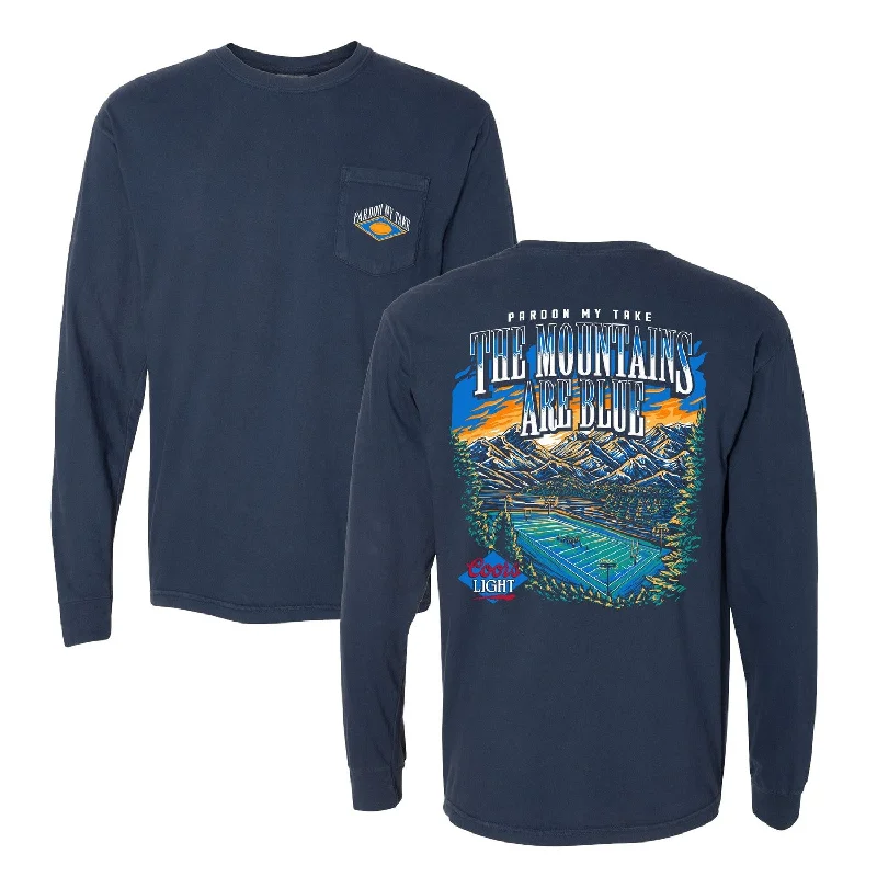 Coors x PMT The Mountains Are Blue Football Long Sleeve Pocket Tee