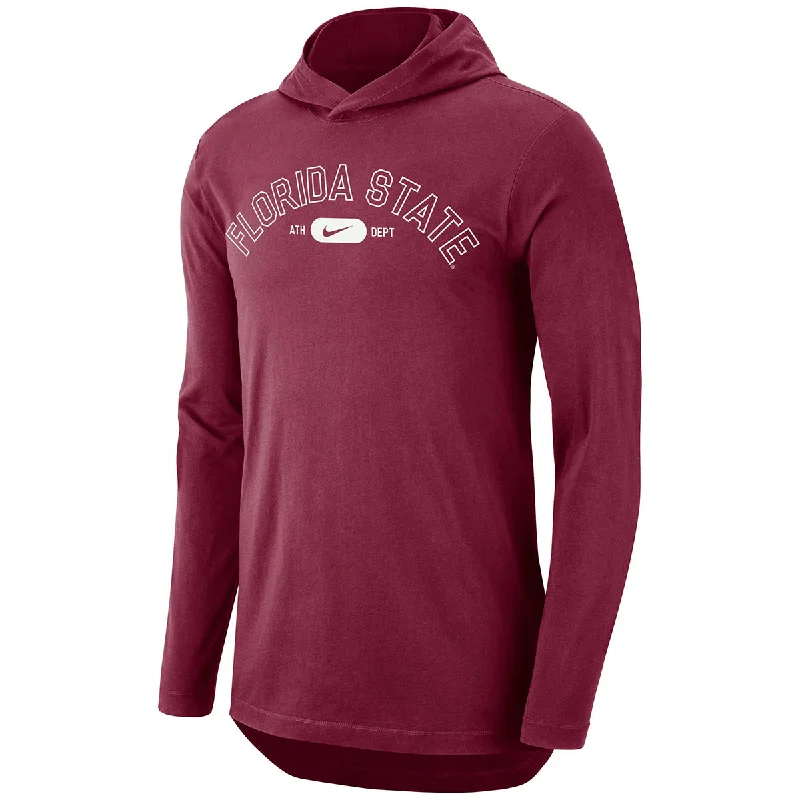 Nike Men's Florida State Athletic Department Design Dri-fit Long Sleeve Hooded T-shirt - Garnet Nike Men's Florida State Athletic Department Design Dri-fit Long Sleeve Hooded T-shirt - Garnet